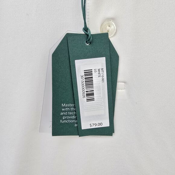 Masters Tech Polo Golf Shirt Mens Large White Performance Apparel NWT - Picture 5 of 11